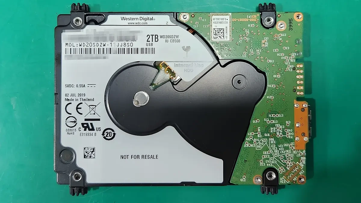 WD My Passport 2TB USB 외장하드 인식 불량 헤드 손상 복구 사례