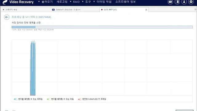 복구천사 Video Recovery — CCTV LVM 볼륨 전체 영역 프레임 단위 스캔